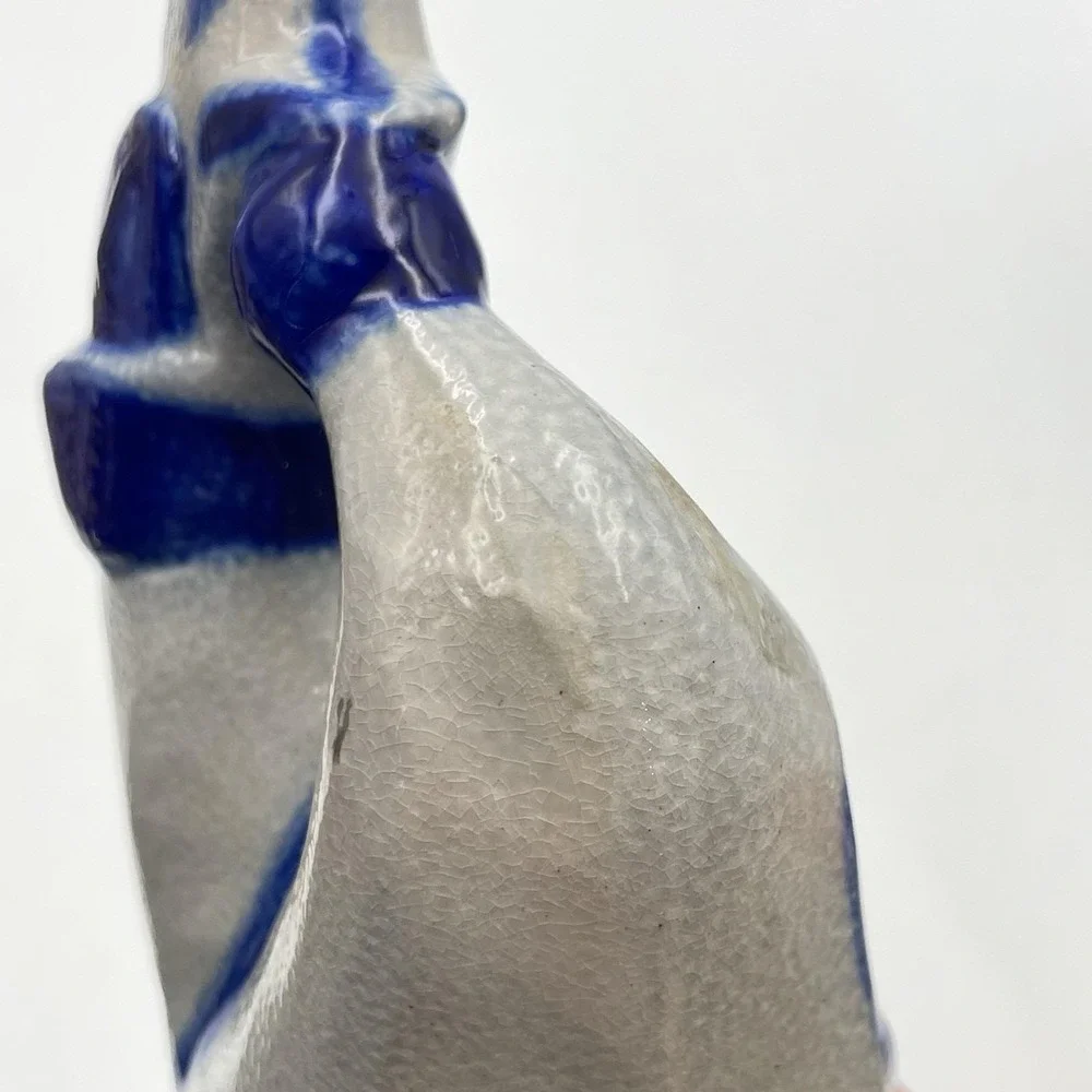 Eldreth Pottery 1997 Santa Claus Father Christmas Salt Glaze Blue 10" Figurine - Picture 12 of 13